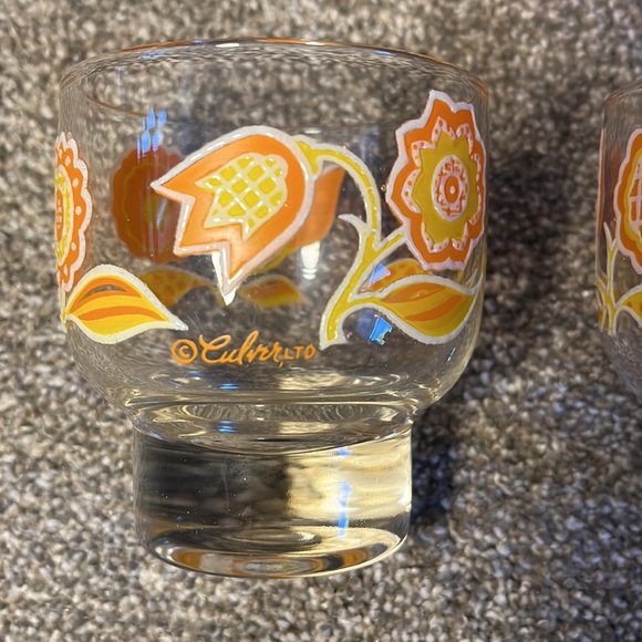 Vintage MCM Culver Ferris Wheel Barware 6 Glasses/Icebucket Glassware Retro Mod - Picture 3 of 7